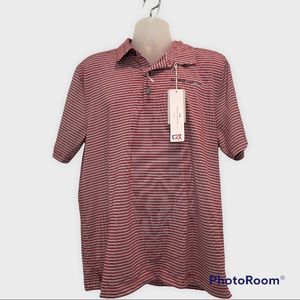 Cutter and Buck Mens Stripe Golf Shirt Size Large